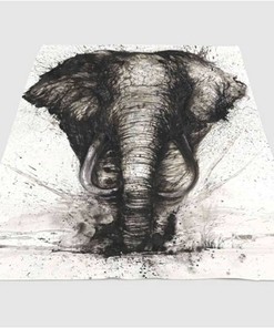 Monochromatic Elephant Sherpa Fleece Blanket Gifts for Family, for Couple