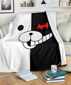 Monokuma Sherpa Fleece Blanket Gifts for Family, for Couple