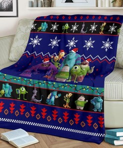 Monsters University Christmas Fleece Blanket Gift For Fan, Quilt Blanket Bedding Set Gift