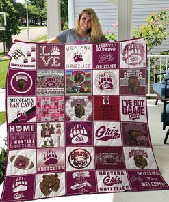 Montana Grizzlies Ncaa Quilt Blanket Bedding Set