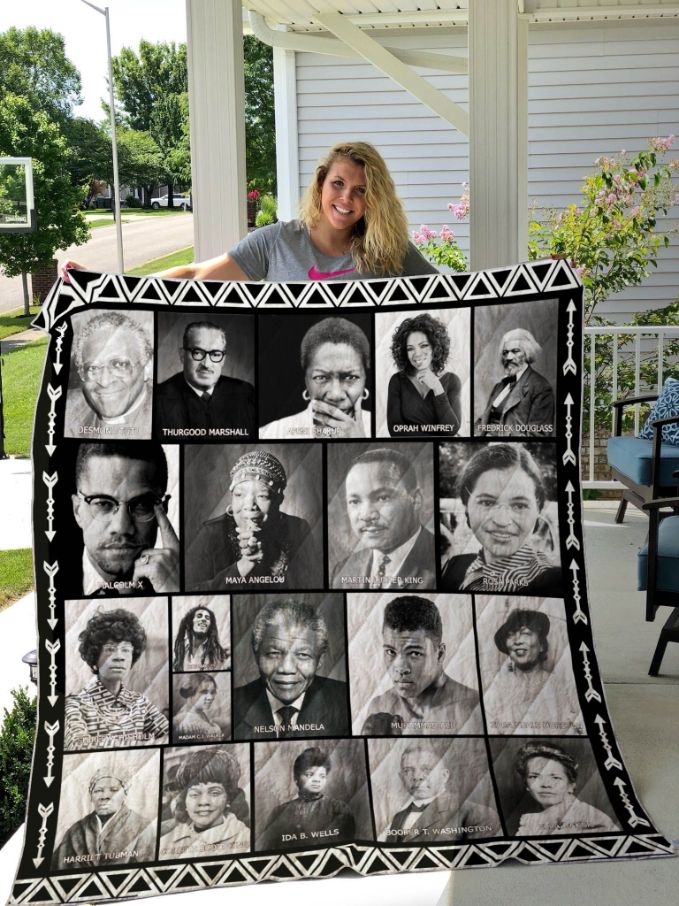 Month Black History Heroes Quilt Blanket Bedding Set