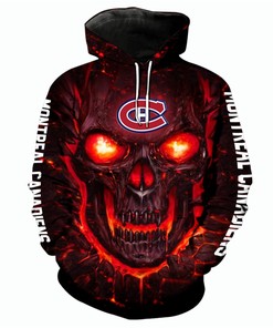 Montreal Canadiens Halloween Hoodie 3D Skulls Pullover Nhl