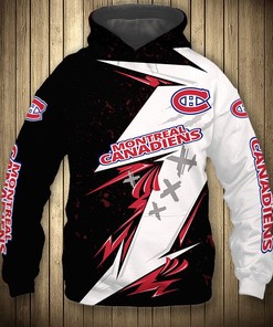 Montreal Canadiens Hoodie 3D Thunder Design Pullover Nhl