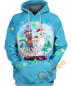Moon Cats Xmas Hoodie 3D