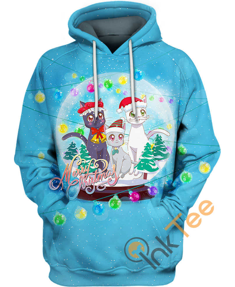 Moon Cats Xmas Hoodie 3D