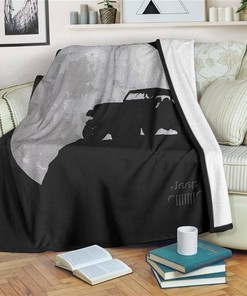 Moon Light Jeep Funny Who Loves Jeep Sherpa Fleece Blanket Gifts for Family, for Couple