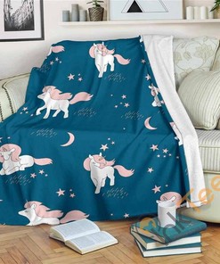 Moon Unicorn Sherpa Fleece Blanket Gifts for Family, for Couple