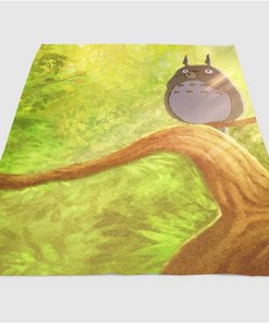 Morning Totoro Sherpa Fleece Blanket Gifts for Family, for Couple