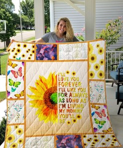 Mother I Love You Mom Quilt Blanket Bedding Set