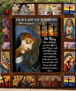 Mother Mary Our Lady Of Sorrows Quilt Blanket Bedding Set