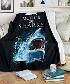 Mother Of Sharks Sherpa Fleece Blanket Gifts for Family, for Couple