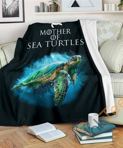 Mother Of Turtle Sherpa Fleece Blanket Gifts for Family, for Couple