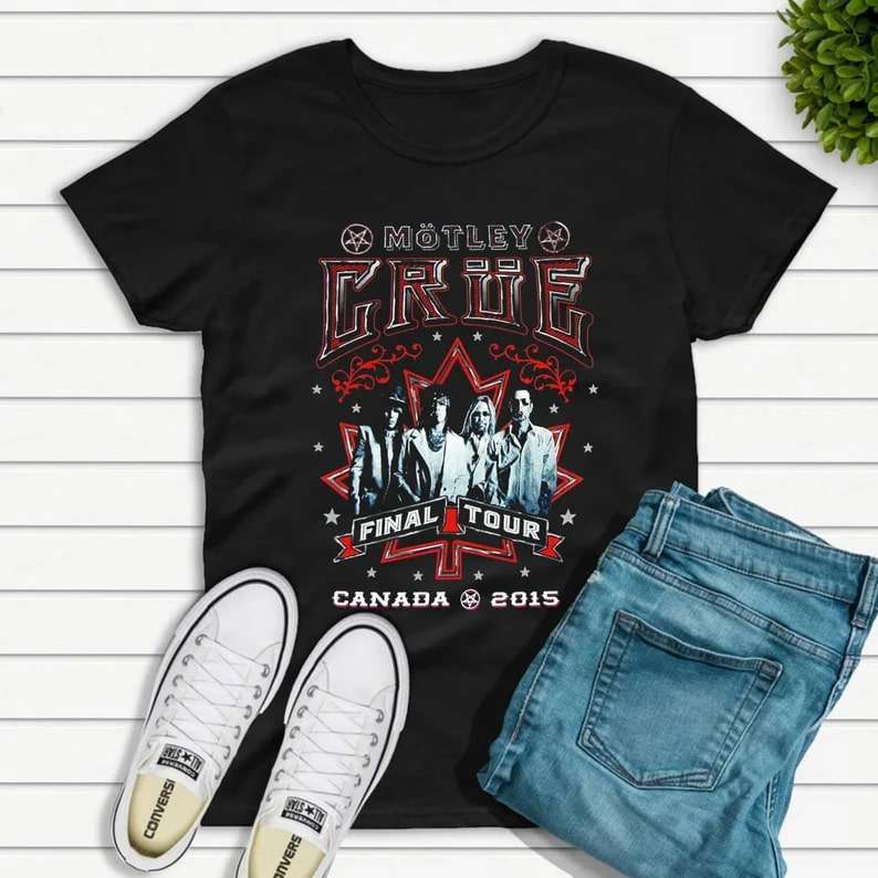 Motley Crue Canada Final Tour 2015 Shows Black T-Shirt