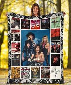 Motley Crue Music Band Sherpa Fleece Blanket Gifts for Family, for Couple