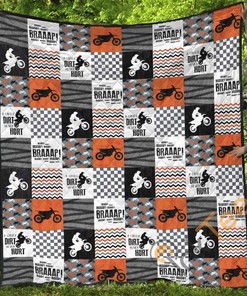 Motocross Quilt Blanket Bedding Set With Pillowcase Options