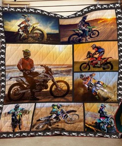 Motocross Quilt Blanket Bedding Set for Home Décor