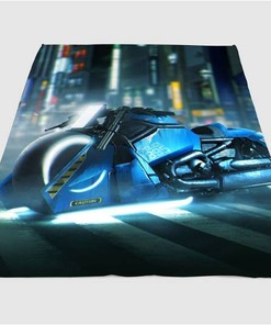 Motorcycle Cyberpunk 2077 Sherpa Fleece Blanket Gifts for Family, for Couple