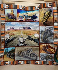 Motorcycle On Every Road Quilt Blanket Bedding Set
