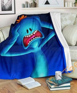 Mr Meeseeks Sherpa Fleece Blanket Gifts for Family, for Couple