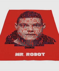 Mr Robot Poster Sherpa Fleece Blanket Gifts for Family, for Couple