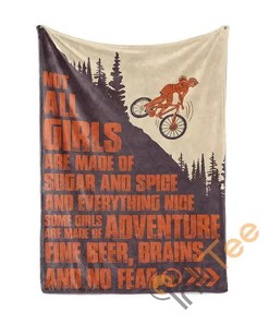 Mtb Girls Are Made Of Adventure And No Fear Sherpa Fleece Blanket Gifts for Family, for Couple