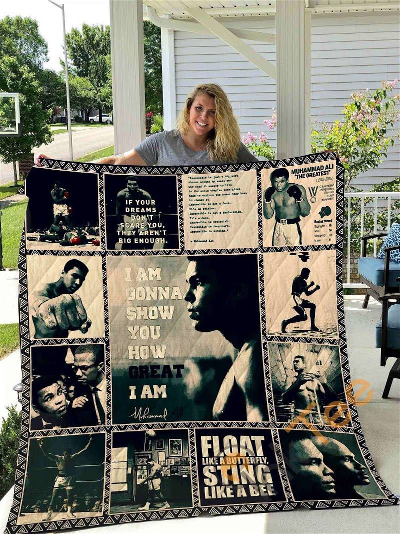 Muhammad Ali Quilt Blanket Bedding Set With Pillowcase Option