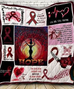Multiple Myeloma Cancer Awareness Never Give Up Quilt Blanket Bedding Set
