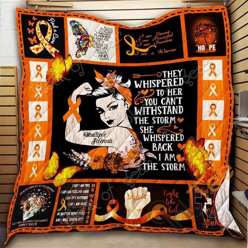 Multiple Sclerosis Warrior Quilt Blanket Bedding Set with Customizable