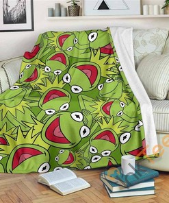 Muppets Kermit Sherpa Fleece Blanket Gifts for Family, for Couple