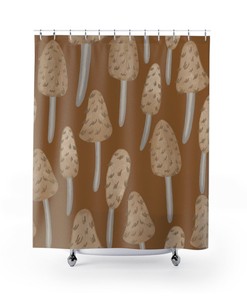 Mushroom Shower Curtain, Boho Mushroomcore Shower Accessory, Retro Bathroom Curtain, Mushroom Home Decor