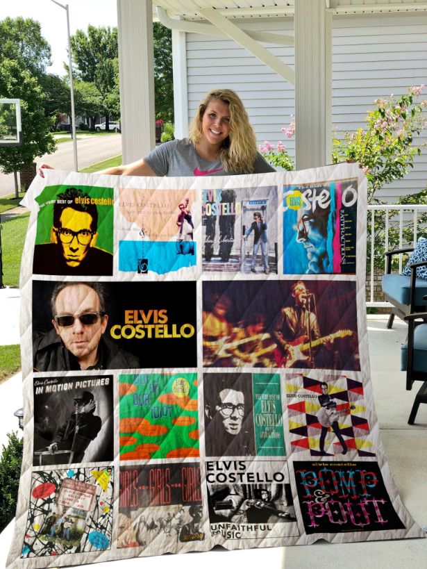 Music Elvis Costel Albums For Fans Collection Quilt Blanket Bedding Set