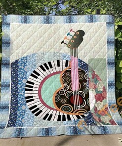 Music Quilt Blanket Bedding Set With Pillowcase Option