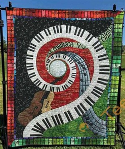 Music Quilt Blanket Bedding Set With Pillowcases Option