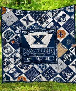 Musketeers Xavier Big X Ncaa Quilt Blanket Bedding Set