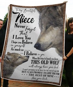 My Beautiful Niece Wolf Believe In Yourself From Uncle Fleece Blanket Quilt Blanket Bedding Set