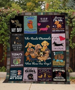 My Bff Dachshund Quilt Blanket Bedding Set for Home Décor