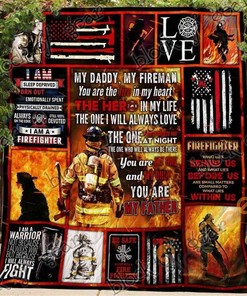 My Daddy, My Fireman Quilt Blanket Bedding Set