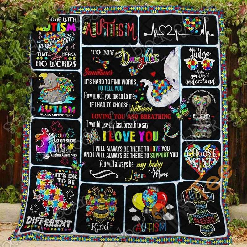 My Daughter, Autism Quilt Blanket Bedding Set