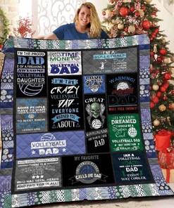 My Favorite Volleyball Player Calls Me Dad Great Quilt Blanket Bedding Set