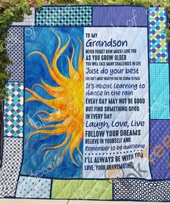To My Grandson I Love You Quilt Blanket Bedding Set