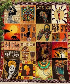 My Heart Is Full Of African Culture Quilt Blanket Bedding Set