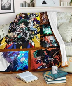 My Hero Academia Anime Fleece Sherpa Fleece Blanket Gifts for Family, for Couple