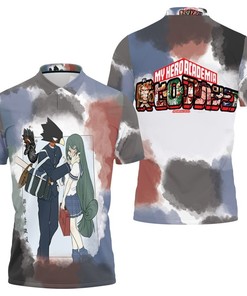 My Hero Academia Fumikage Tokoyami Love Tsuyu Asui Cute Couple Polo Shirt All Over Print Shirt 3d T-shirt