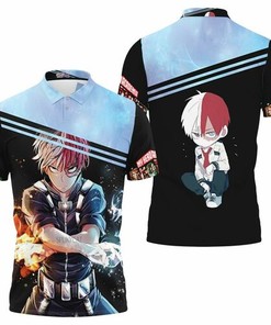My Hero Academia Todoroki Shouto Fire Ice Together Power For Fan 3D All Over Print Polo Shirt