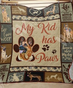 My Kid Has Paws German Shepherd Quilt Blanket Bedding Set