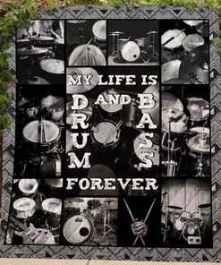 My Life Is Drum And Bass Forever Great Cutomized Gift For Birthday Christmas Thanksgiving Perfect Gift For Drum Lovers Quilt Blanket Bedding Set
