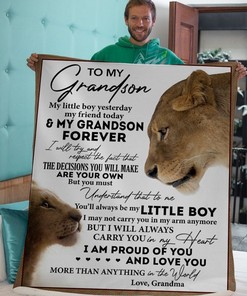 My Little Boy Yesterday Grandma To Grandson Fleece Blanket Quilt Blanket Bedding Set For Grandchild