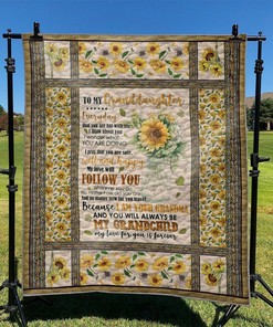 My Love Will Follow You To My Granddaughter Personalized Quilt Blanket Bedding Set