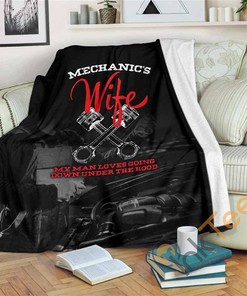 My Man Loves Going Down Under The Hood Sherpa Fleece Blanket Gifts for Family, for Couple