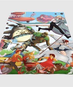 My Neighbor Totoro And Ghibli Sherpa Fleece Blanket Gifts for Family, for Couple